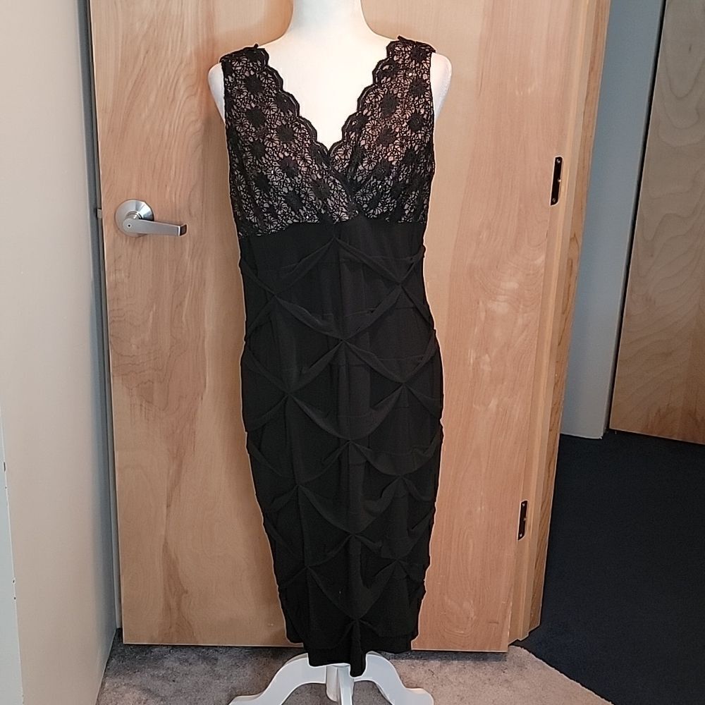 Alex evenings petite lace top dress